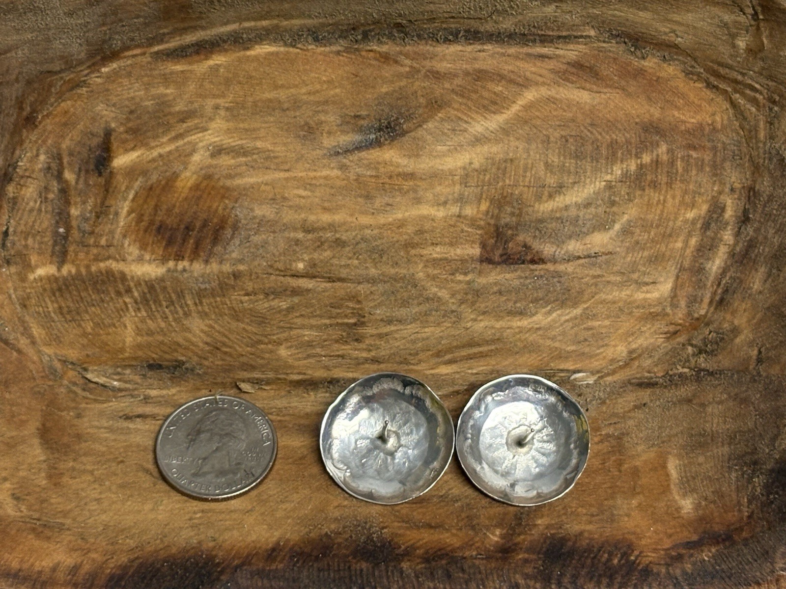 Handmade Sterling Silver Turquoise Concho Earrings - image 2