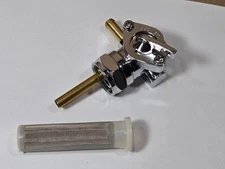 360 Twin Harley Davidson Fuel Petcock Valve 62169-81 Chrome With Filter
