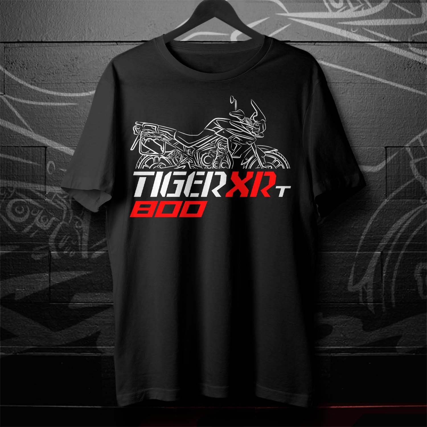 Biker T-Shirt for Fans of British Tiger 800 XRT 2015-2020 Motorcycle, ADV Riders