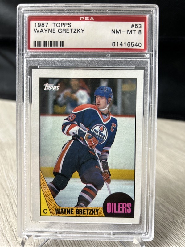 1987 Topps Wayne Gretzky #53 HOF Edmonton Oilers PSA 8. JD
