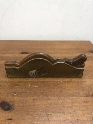 Schrägmund Schulter Hobel Messing Antik 