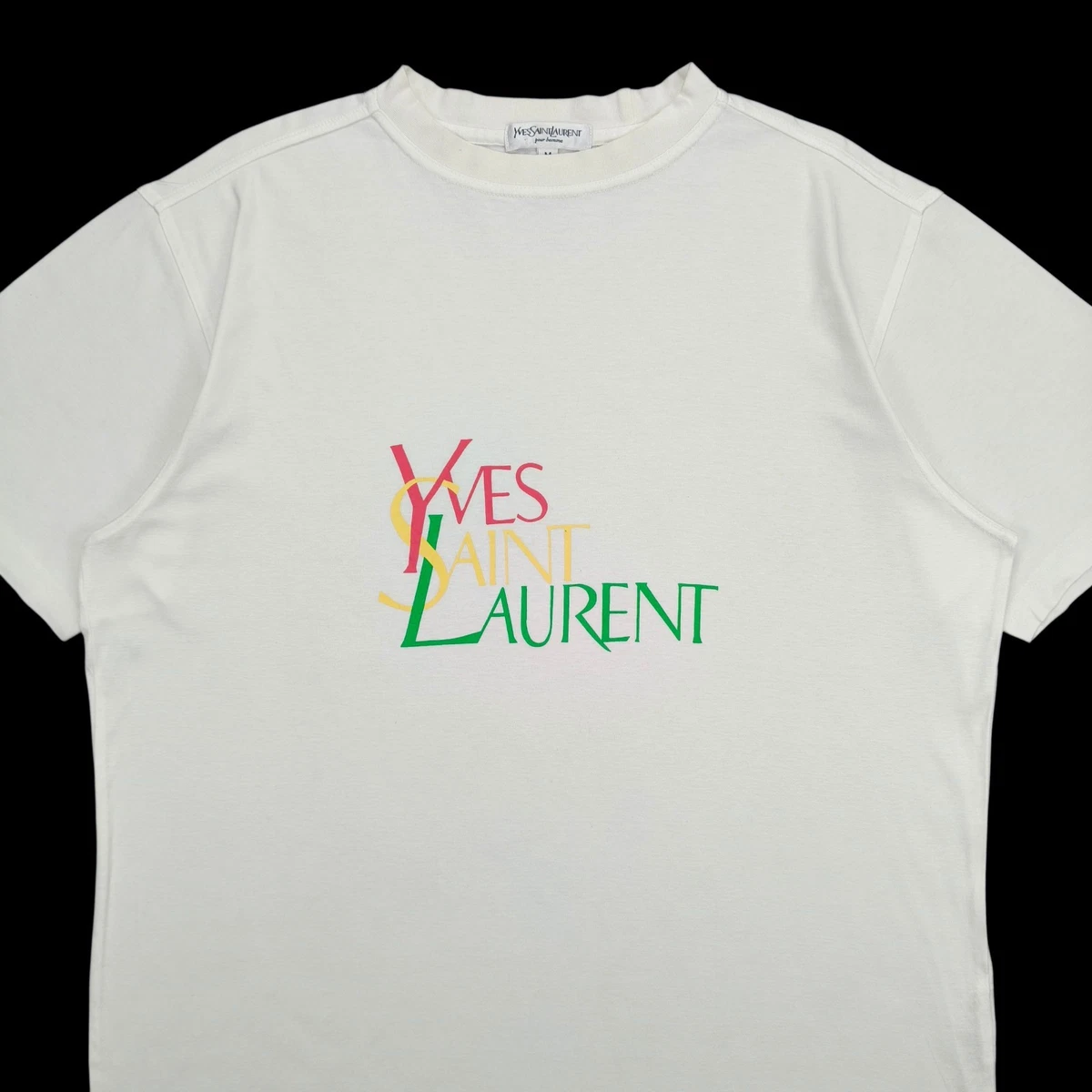 Yves Saint Laurent スタッズのTシャツ Yves Saint Laurent （イヴサンローラン） ロゴプリントTシャツ メンズ