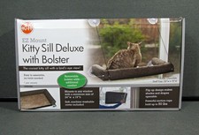K H Kitty Still Deluxe EZ Mount with Bolster Chocolate Window Still Cat Bed