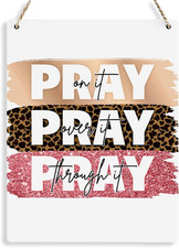 Inspirational Decor Pray on It Bible Verse Wall Art Christian Gifts for Women Sc