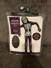 NEW Children s Skeleton Glow in the Dark Costume - Halloween Med 8-10