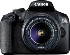 USED Canon EOS 2000D DSLR Camera With EF-S 18-55mm F3.5-5.6 III Lens Kit - Black