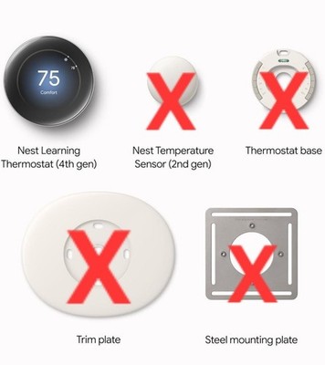 Google Nest Thermostat 4th Gen (Missing Parts-Please Read) - All