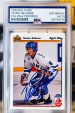 1991-92 Upper Deck - Canada Cup Teemu Selanne Autograph #21 (RC) Psa