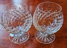2x crystal cut brandy glasses vintage Barware 30cm High #1