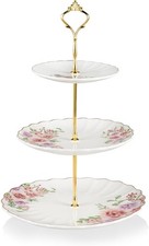 Sweejar 3 Tier Ceramic Cake Stand Wedding, Dessert Cupcake Stand for Tea Party