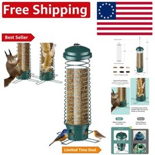 Heavy-Duty Hanging Bird Feeder with 4 Ports - Attracts Blue Jays  Cardinals