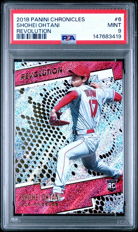 147683419 Shohei Ohtani 2018 Panini Chronicles #6 Revolution Rookie RC PSA 9