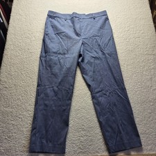 LOFT Dress Pants Womens 18T Blue Twill Perfect Straight Flat Front Pockets