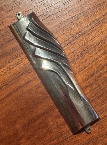 VTG Israel MCM Modernist Silver Plated Mezuzah Judaica