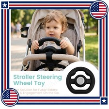 Universal Pretend Steering Wheel for Strollers, Detachable Kids Driving Toy
