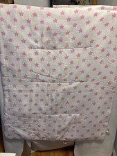 Bacati Toddler Quilt Pink Star Pattern 100 Cotton Shell 40x48 Inches Machine Wa