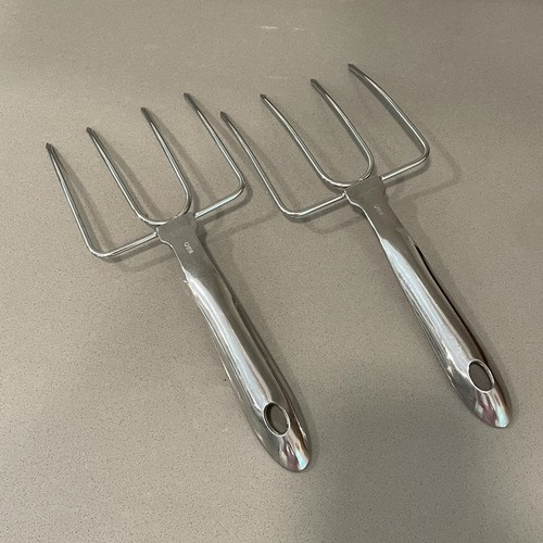 All-Clad Turkey Lifter Forks Stainless Steel Cooking Utensils Kitchen 2pc - Picture 2 of 7