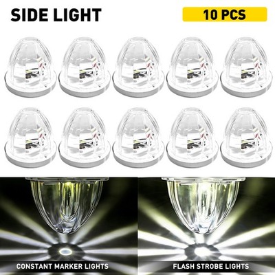 10Pcs Universal Red LED Watermelon Lights Side Marker Lamp For Trailers 12V-24V