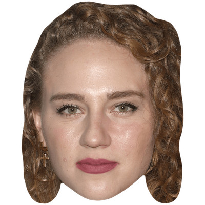 Kat Cunning (lockiges Haar) großer Kopf. Größer als das Leben Maske.