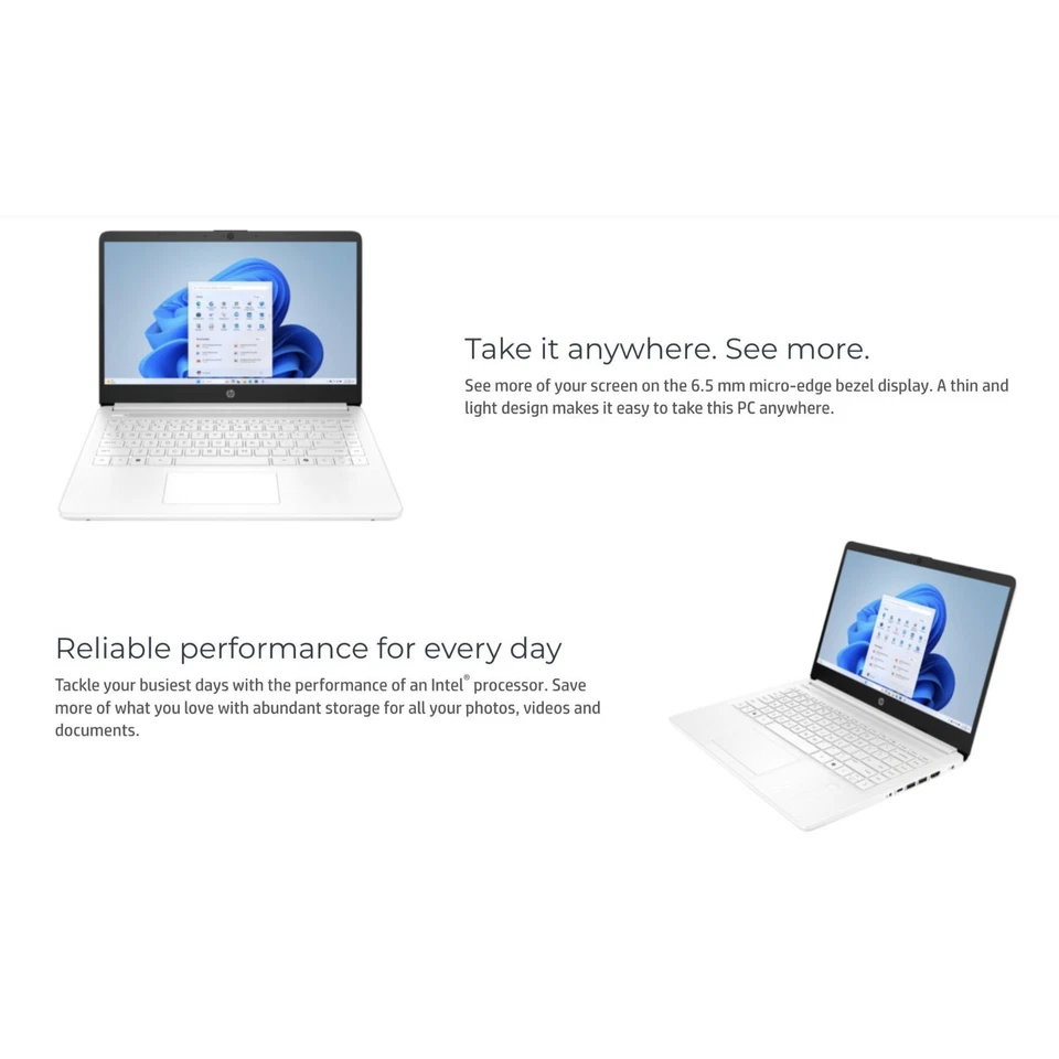 HP 14 Everyday Value 14" Intel Core Celeron N4500 1.10GHz 16GB 256GB SSD W11P - Image 2 of 4