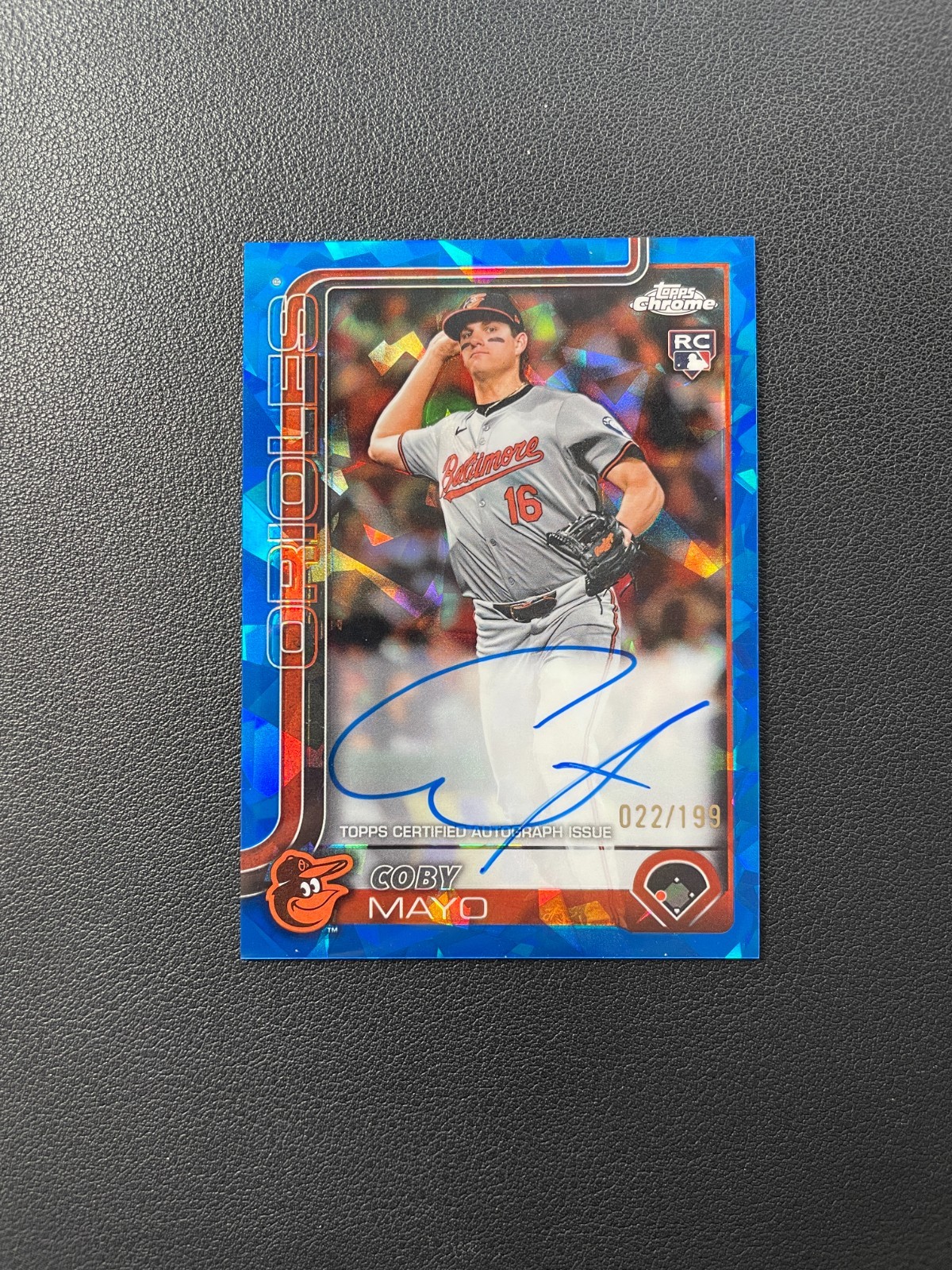 2025 Topps Chrome Sapphire Coby Mayo Rc Rookie Auto 022/199 BJDQY