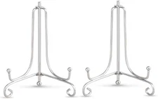 Artliving (2 pack 4" Iron Display Stand, Sliver Small 4 inch(2 pack), Silver 
