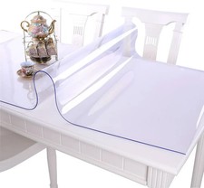 NECAUX Custom Multisize 1.5mm Thick Clear PVC Table Cover Protector - 40 x 60 In