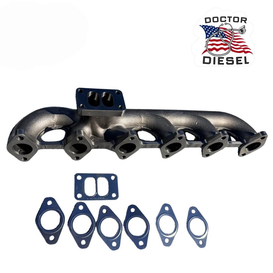 Colector de escape T3 mejorado de alto flujo para 03-07 Dodge Ram 5,9 L Cummins diésel Foto 3 de 4