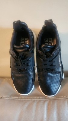 Givenchy Paris Black Leather Chunky Jaw Low Sneakers Shoes Sz 39 1/2 FR 0129