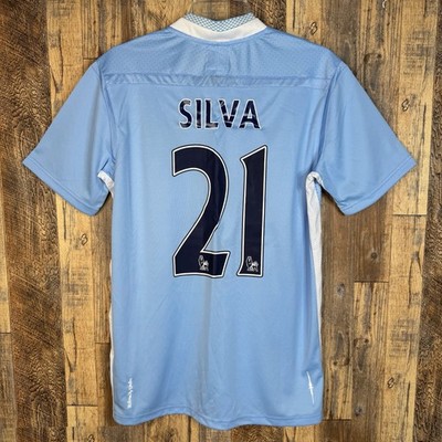 Manchester City 2011-12 Home Soccer Jersey DAVID SILVA #21 Umbro