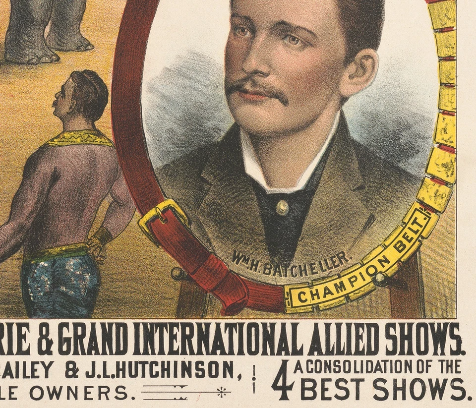 Póster de circo vintage de 1880 - Barnum Greatest Show on Earth, elefante, acróbata Foto 2 de 4