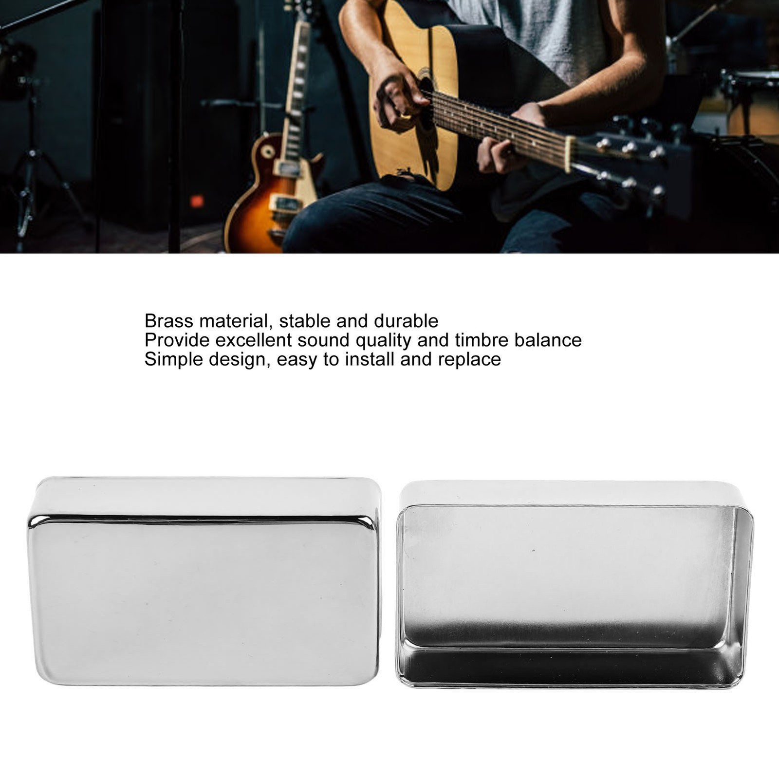 2PCS Humbucker Pickup Cover Closed Design For Electric Guitar Brass