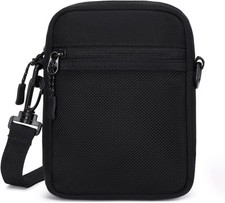 Small Cross-body Sling Bags for Men Women, Mini Messenger Bag Shoulder Black