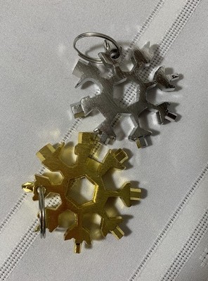 18-in-1 Snowflake Multi-Function Tool ~ Set of 2  Gold and Silver