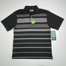 Ben Hogan Mens Performance Power Span Golf Polo Shirt Caviar Black Gray Size M