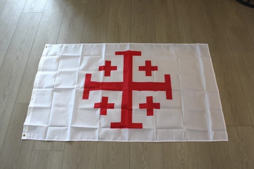 Jerusalem Cross Flag Banner Knights Templar Christian Crusader Kingdom