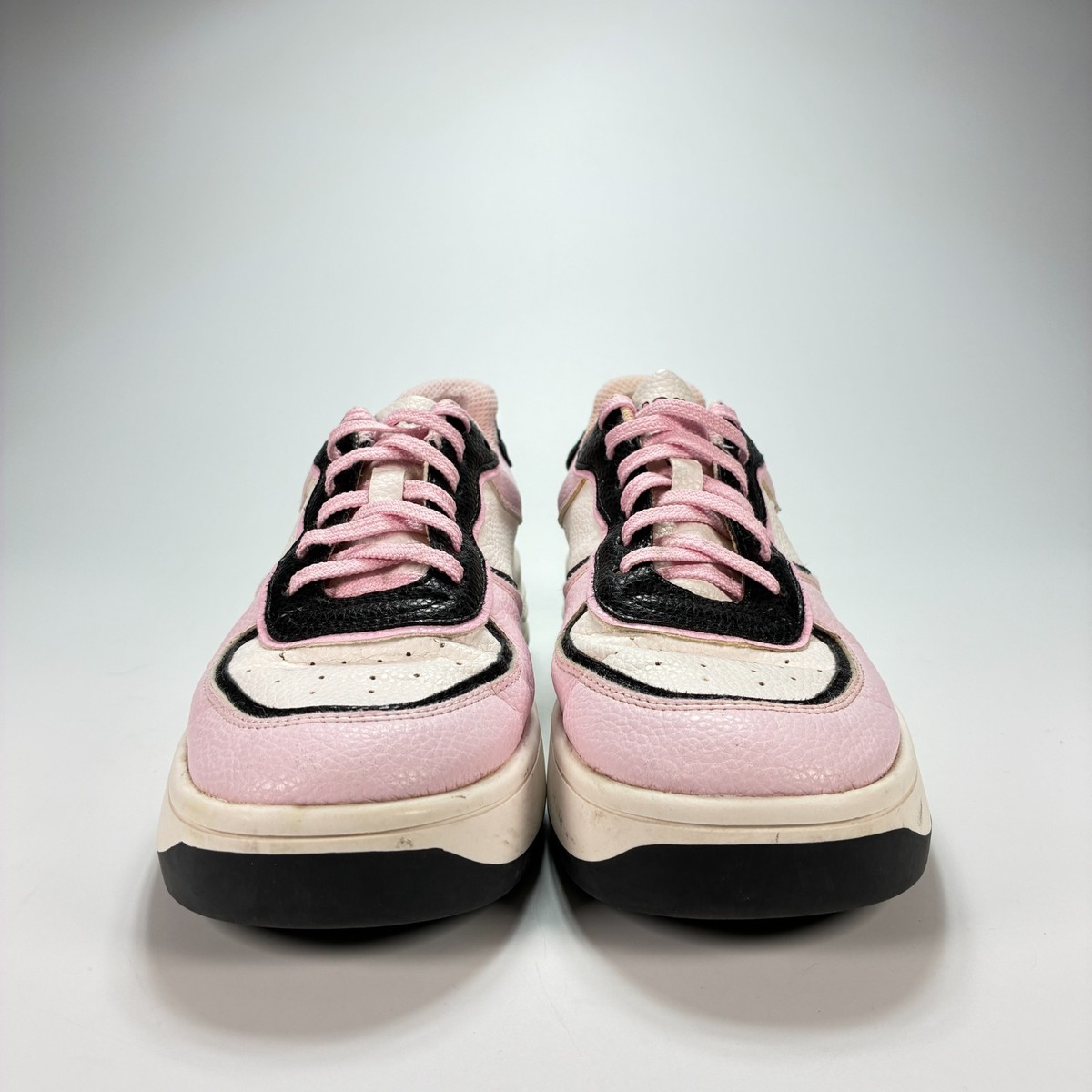 Bershka Hello Kitty Platform Pink White Lace Up Sneakers Women's
