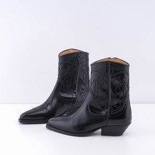 Sandro Paris scarpe donna stivali pelle a punta ricamati 37 SFACH00503