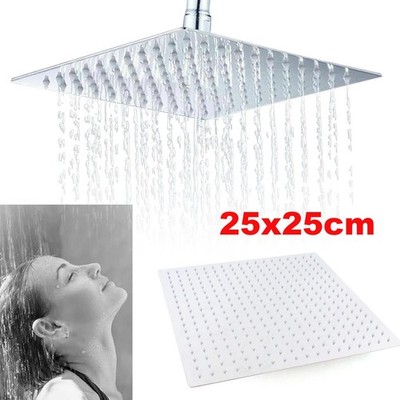 Duschkopf Edelstahl 25x25cm Regendusche Rain Kopfbrause Quadrat Dusch Kopf Chrom