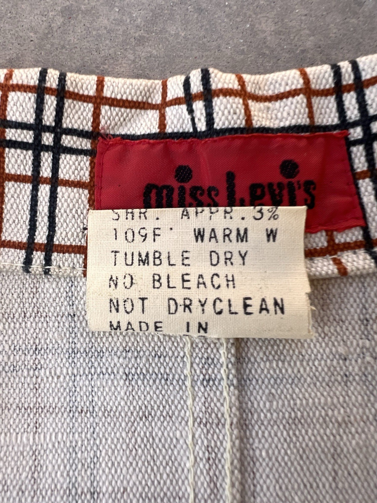 Vintage Miss Levis Jacket Medium Big E Ladies Plaid Coat Dress Ladies 70s 60s thumbnail 6