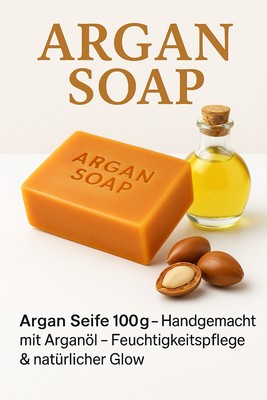 Argan Seife 100g - Handgemacht mit Arganöl | Feuchtigkeit | Pflege | Glow