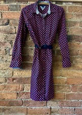 Tommy Hilfiger Navy & Red Floral Poppy Button Belted Shirt Dress S UK 8