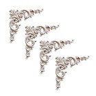 4 Pcs Woodcarving Decals Furniture Wood Appliques Carved Onlay 15x15 cm