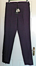 Men's Liu.Jo Italian Dark Blue Chino Trousers slash pockets 38% Linen 34W 34 Leg