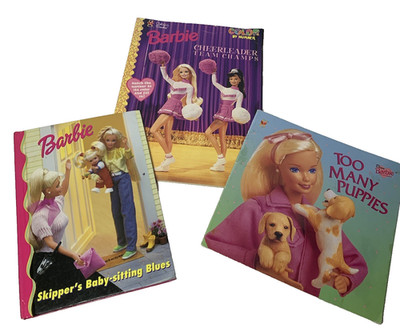 Vintage Barbie Book Lot of 3 : Cheerleading Team Champs Color By Number & More!