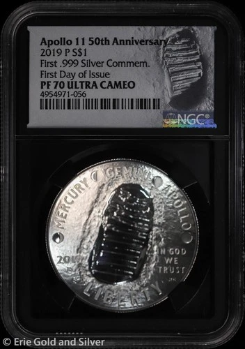 2019-P $1 Apollo 11 50th Anniv Commem 1 oz Silver Dollar NGC PR 70 UC | FDOI