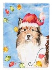Caroline's Treasures Christmas Lights Sheltie Garden Flag CK2492GF