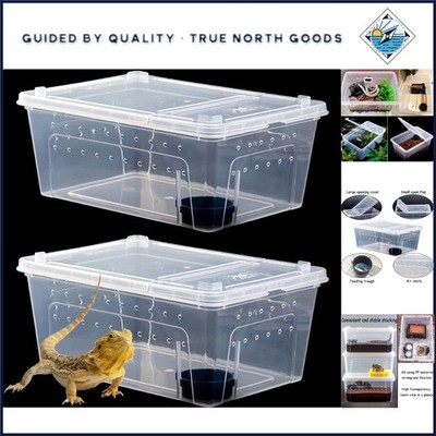 Portable Animal Habitat Cage with Double Opening for Bearded Dragon Transport