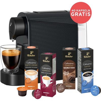 Tchibo Pure plus + 40 Kapseln Kapselmaschine Schwarz (1250 Watt)