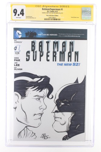 Batman/Superman #1 - D.C. Comics 2013 CGC 9.4 Variant SIGNED Sketch Dexter Vines